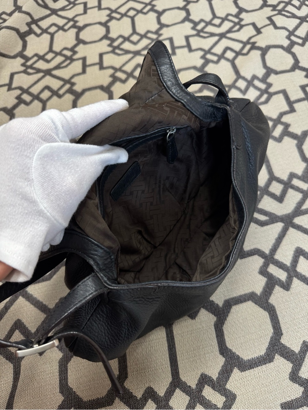 Cole Haan Luna Flap Pebble Leather Y2K Crescent Shoulder Bag - Picture 10 of 16